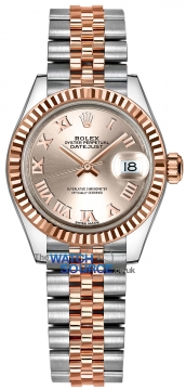 Rolex Lady Datejust 28mm Stainless Steel and Everose Gold 279171 Sundust Roman Jubilee watch