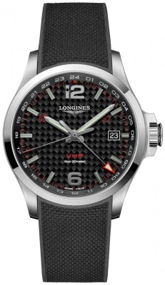 Buy this new Longines Conquest V.H.P. GMT 43mm L3.728.4.66.9 mens watch for the discount price of £1,008.00. UK Retailer.