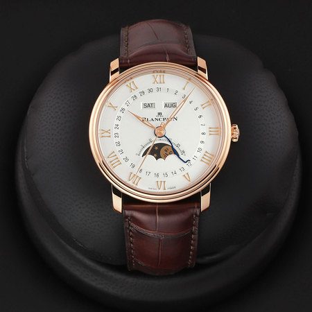 Pre-owned Blancpain Villeret Moonphase & Complete Calendar 40mm 6654-3642-55b