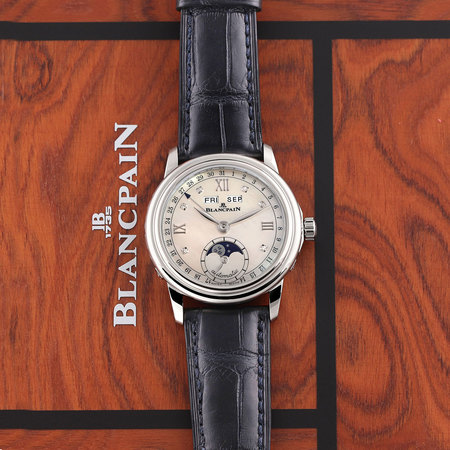 Pre-owned Blancpain Ladybird Ladies Moonphase & Complete Calendar 34mm 2360-1191a-55b