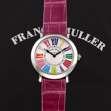 Pre-owned Franck Muller Infinity Round Color Dream Quartz 41mm 8041QZ COL DRM R AC Silver