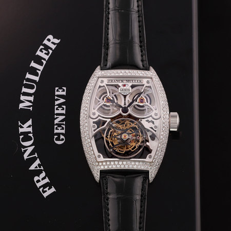 Pre-owned Franck Muller Cintree Curvex Giga Tourbillon Skeleton 8889 T G SQT D7 BR WG