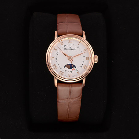 Pre-owned Blancpain Villeret Quantieme Phases de Lune 29.2mm 6106-3642-55a