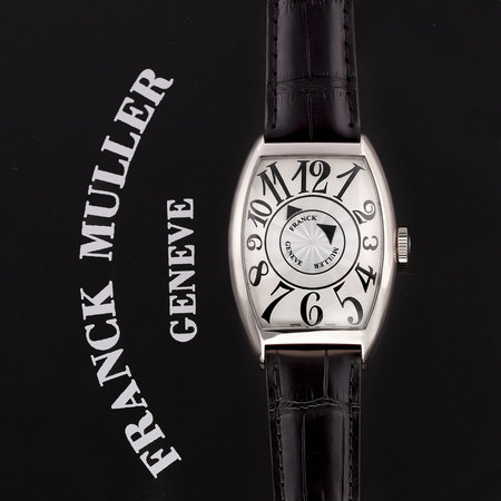 Pre-owned Franck Muller Cintree Curvex Double Mystery Automatic 6850 DM WG Silver