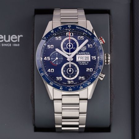 Pre-owned Tag Heuer Carrera Day Date Automatic Chronograph 43mm cv2a1v.ba0738