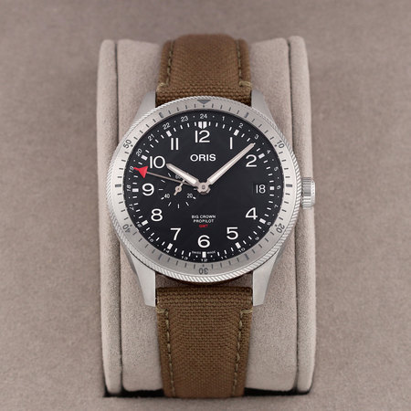 Pre-owned Oris Big Crown ProPilot Timer GMT 44mm 01 748 7756 4064-07 3 22 02LC