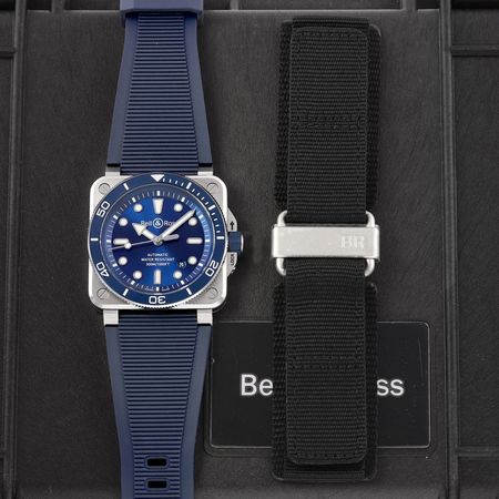 Pre-owned Bell & Ross BR03 Diver 42mm BR03A-D-BLU-ST/SRB