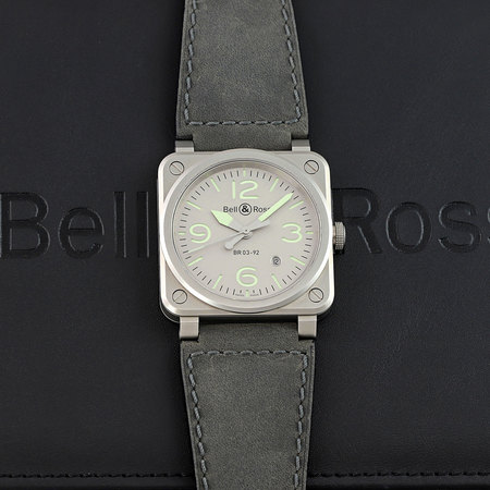 Pre-owned Bell & Ross LIMITED BR03-92 Horolum Automatic 42mm BR0392-GR-ST/SCA