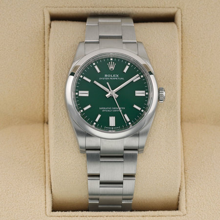 Pre-owned Rolex Oyster Perpetual 36mm 126000 Green