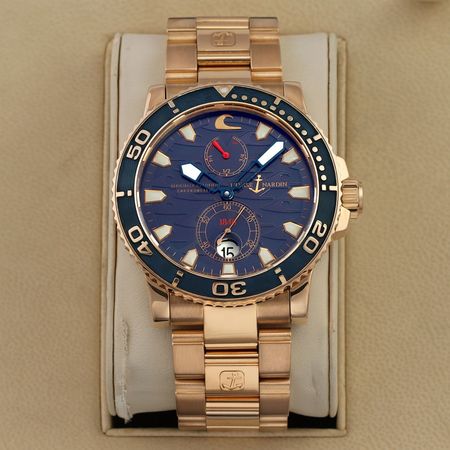 Pre-owned Ulysse Nardin Maxi Marine Diver Blue Surf 42.7mm 266-36le-8m