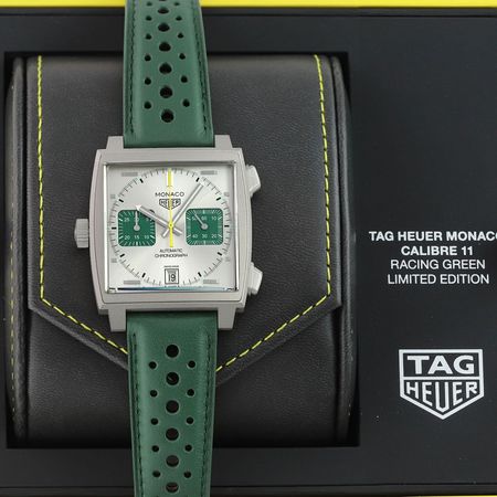 Pre-owned Tag Heuer Monaco Chronograph Racing LIMITED 39mm CAW218E.FC6565