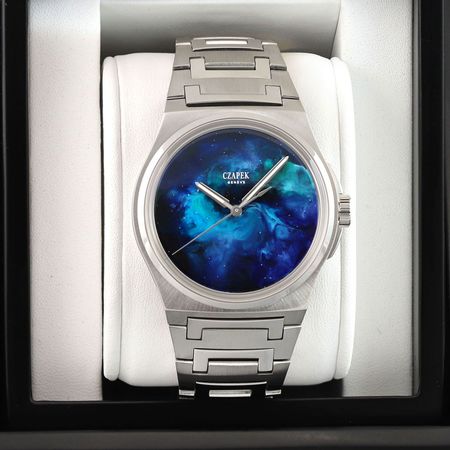 Pre-owned Czapek Antarctique Celestial Blue Nebula 40.5mm LIMITED Antarctique Celestial