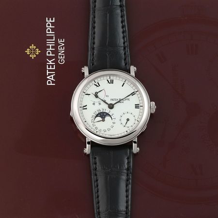 Pre-owned Patek Philippe Complications Power Reserve Moonphse 36mm 5054G-001