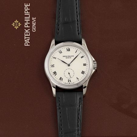 Pre-owned Patek Philippe Calatrava Manual Wind 35mm with box & papers 5115G-001