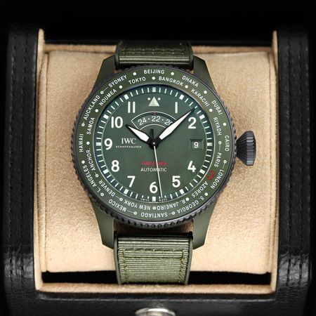 Pre-owned IWC Pilot's Watch Timezoner Top Gun WOODLAND IW395601