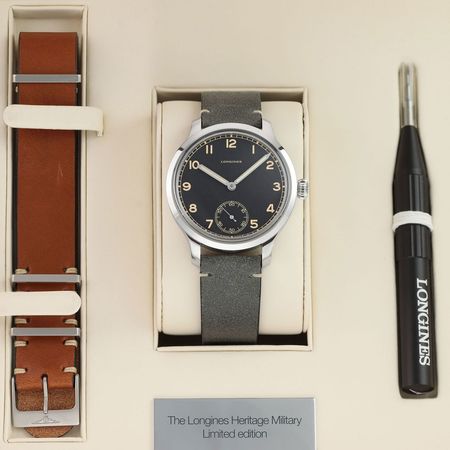 Pre-owned Longines Heritage Military 1938 Limited Edition L2.826.4.53.2