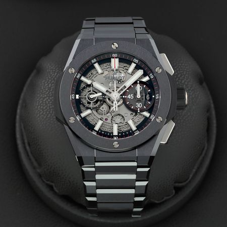 Pre-owned Hublot Big Bang Integrated Black Ceramic 42mm 451.CX.1170.CX