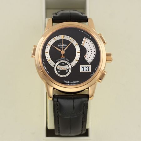 Pre-owned Glashutte Original PanoRetroGraph 39.4mm FACTORY SERVICED 60-01-04-03-04