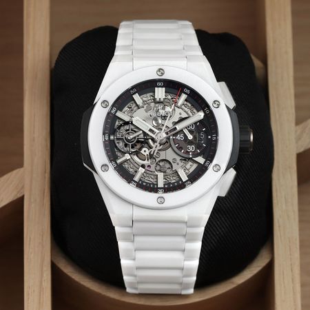 Pre-owned Hublot Big Bang Integrated White Ceramic 42mm 451.HX.1123.HX