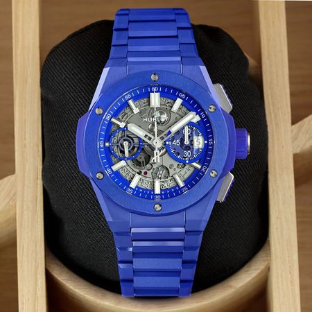 Pre-owned Hublot LIMITED Big Bang Integrated Indigo Blue Ceramic 42mm 451.EX.5129.EX